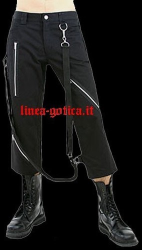 Pantaloni cotone neri zip - cotone,