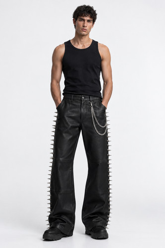 Pantalone uomo pelle nera - , a