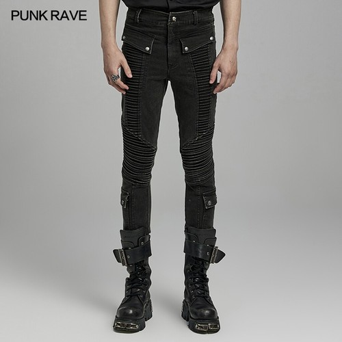 Pantaloni uomo punk rave neri - pantaloni,