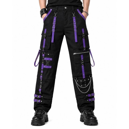 Pantaloni cargo gotici neri