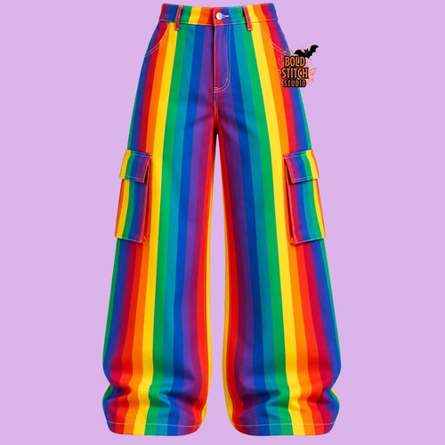 Pantaloni cargo arcobaleno