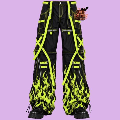 Pantaloni cargo neri verde