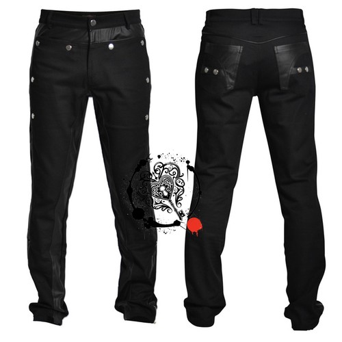 Pantalone uomo nero - nero, gotico
