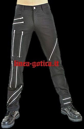 Pantaloni cotone nero zip dark - pantaloni,