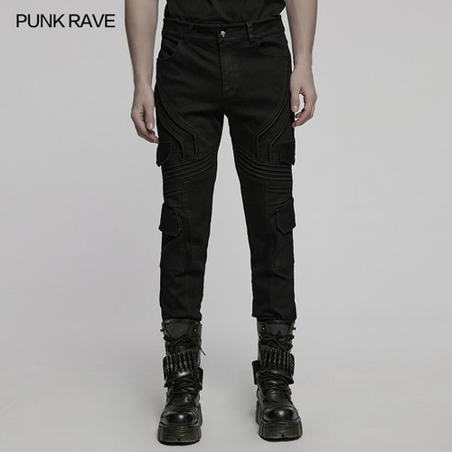 Pantaloni uomo punk - rave, neri