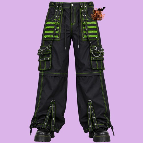 Pantaloni cargo cyberpunk - , neri