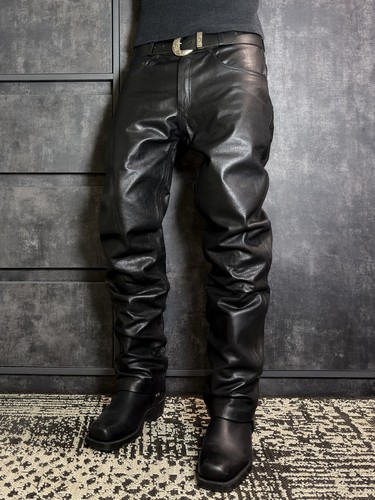 Pantaloni pelle vintage oppio