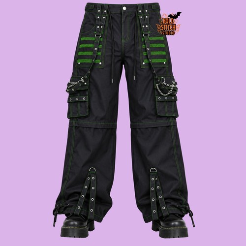 Pantaloni cargo gotici neri