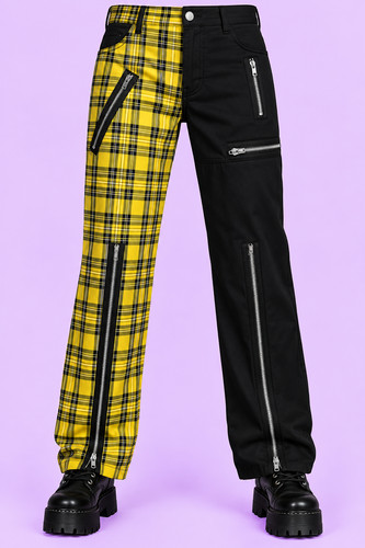 Pantalone punk tartan nero